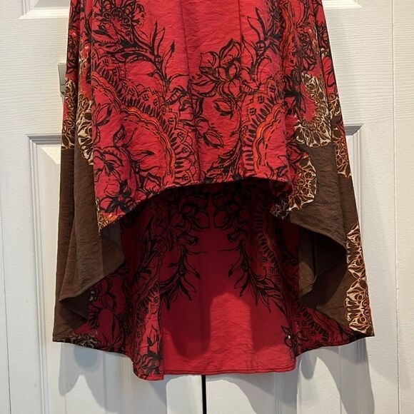 Free People‎ Red,Brown, Black Russian Lace Sleeveless High Low Dress Size XS - Picture 6 of 16